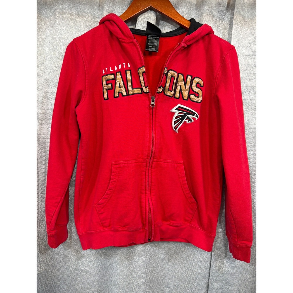 NFL Team Apparel‎ Atlanta Falcons Youth Red Zip Hoodie Camo Logo Size L 14/16